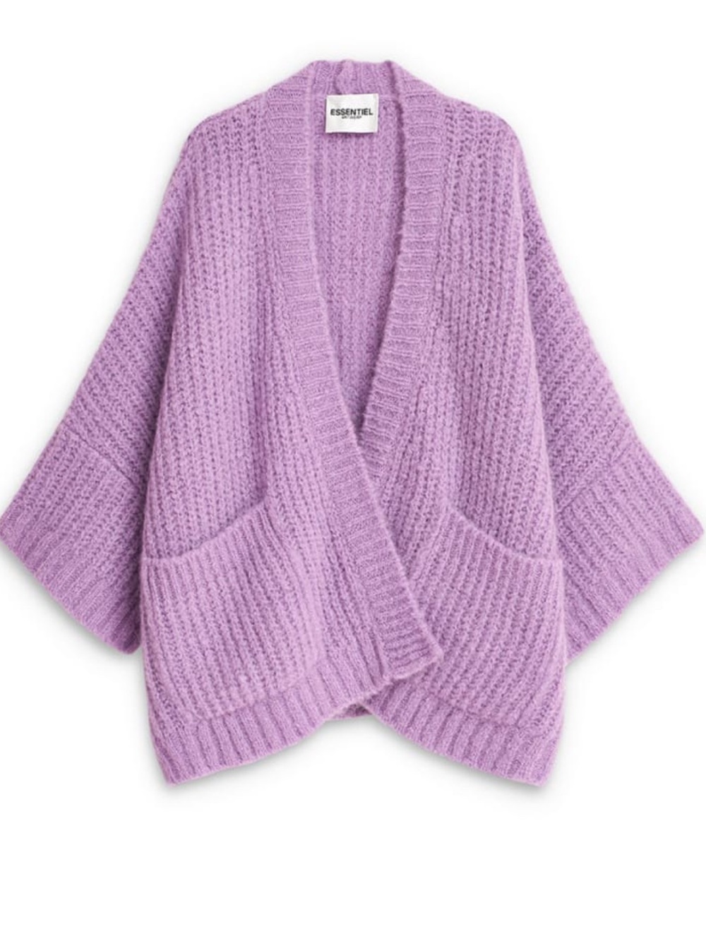 Essentiel Antwerp Castrid Mohair Cardigan Lavender Oversized Cozy - Picture 10 of 10